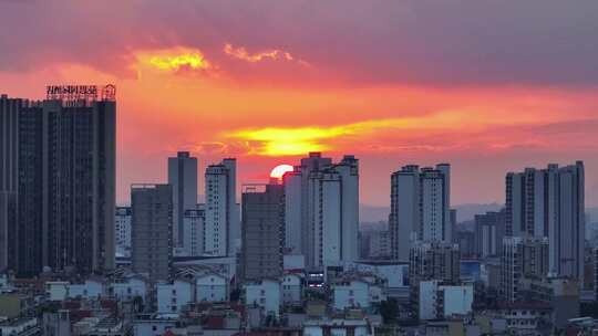 赣州城市日落夜景航拍合集