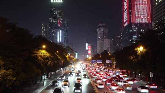 深南立交桥夜车流延时摄影