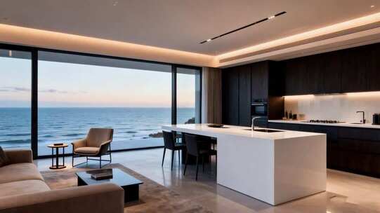 海景现代风格室内空间素材