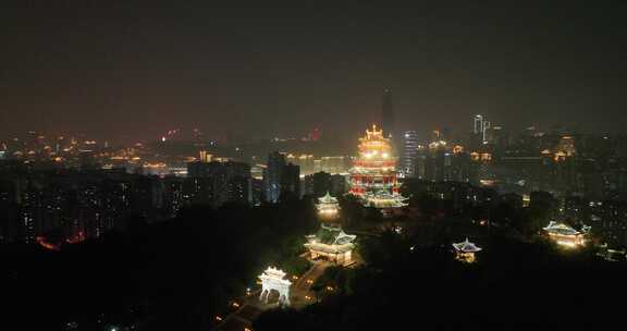 重庆鸿恩寺夜景航拍重庆夜景城市风光风景