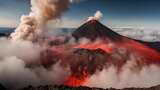 喷发中的火山自然景观高清在线视频素材下载