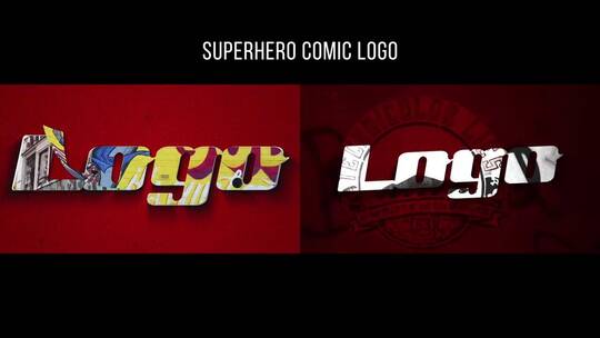 超级英雄漫画的logo演绎AE模板