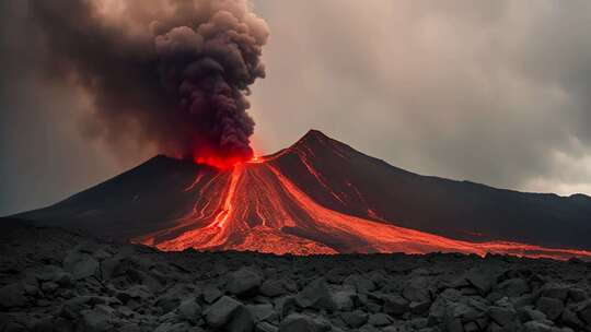 火山喷发壮丽景观