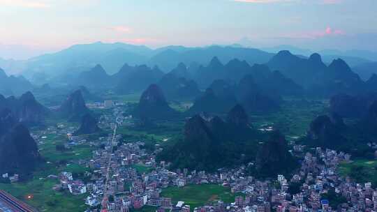 广西贺州桂林风景如画喀斯特地貌视频素材模板下载