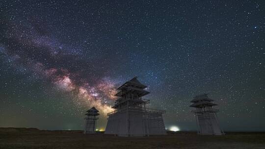 甘肃艺术雕塑无界星空银河视频素材模板下载