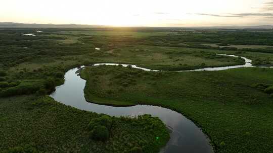 湿地河湾自然风景