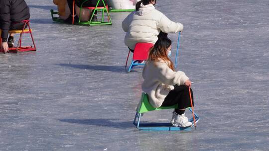 北京冰雪节滑冰场视频素材模板下载