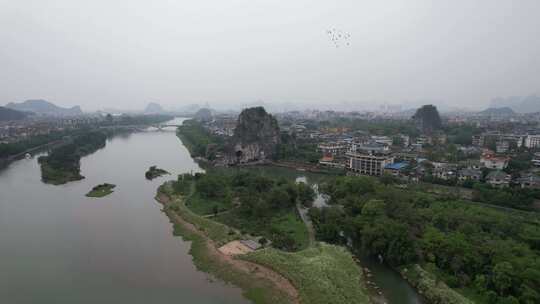 航拍广西桂林风光桂林旅游