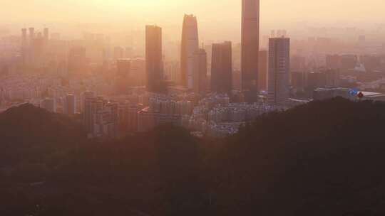 东莞市区日落夜景航拍视频素材模板下载