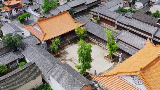 航拍大理剑川古城古建筑