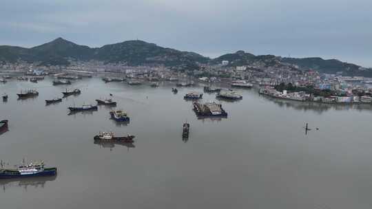 浙江台州海港村庄航拍