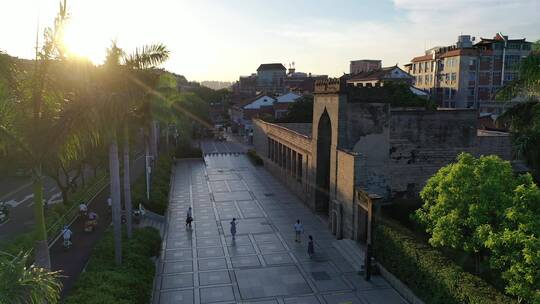 泉州清净寺航拍伊斯兰教建筑光明城旅游景点