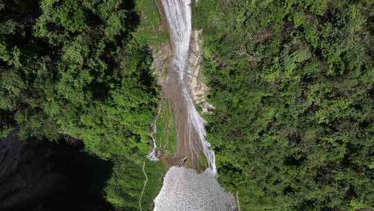 矮寨大桥景区流沙瀑布航拍