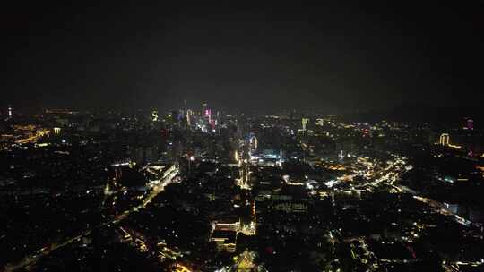 江苏南京城市夜景灯光秦淮河夜景航拍视频素材模板下载