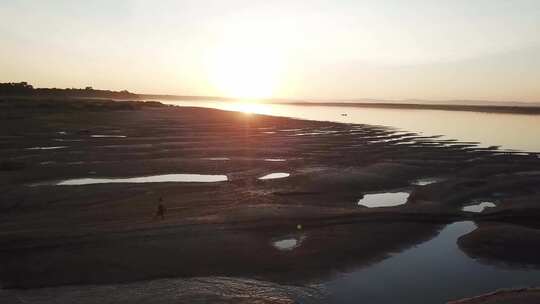 海边日落海滩夕阳视频素材模板下载