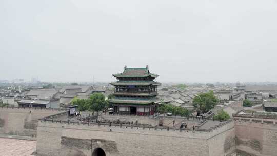 山西晋中平遥古城航拍全景