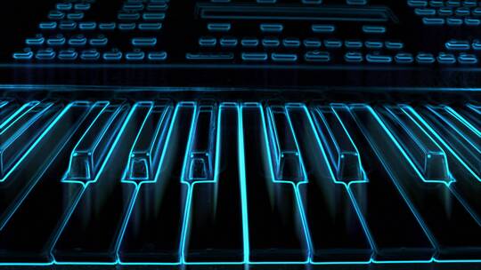 钢琴键盘，动画合成，4k