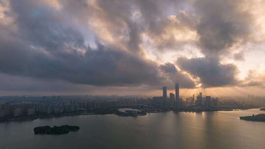 苏州地标恢弘大气城市风光延时