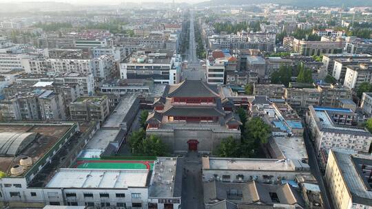 湖北襄阳博物馆地标建筑航拍