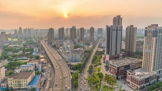 武汉延时摄影城市交通城市快节奏车流慢门