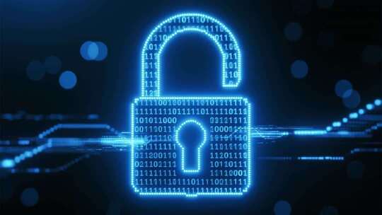 蓝色数字锁网络科技素材