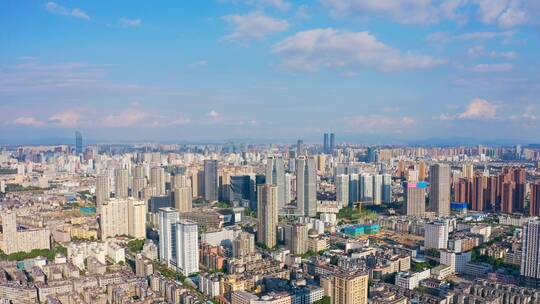 昆明高新科技广场楼顶航拍昆明城市全景