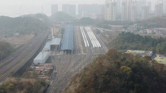 航拍湖北宜昌西陵区现代化城市