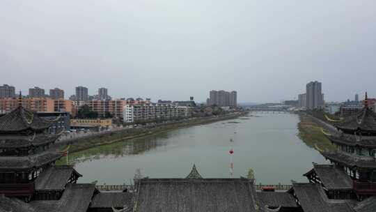 罗江廊桥、城市水域、古色古韵