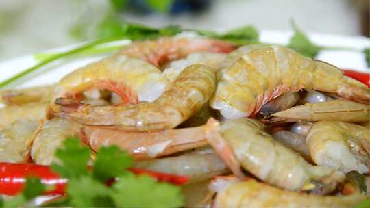 海虾海鲜美食实拍视频视频素材模板下载