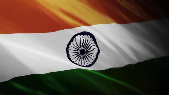 印度国旗挥舞-4K视频素材模板下载
