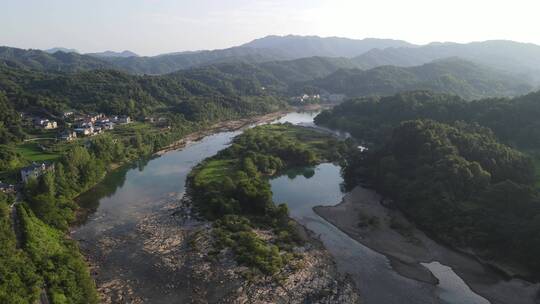 航拍祖国青山绿水河流