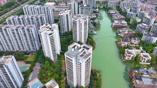 湖南长沙岳麓区车流交通高楼大厦摩天大楼航视频素材模板下载