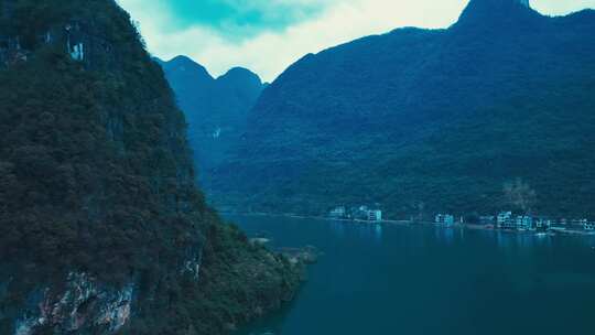 广西河池东兰红水河第一湾景区航拍