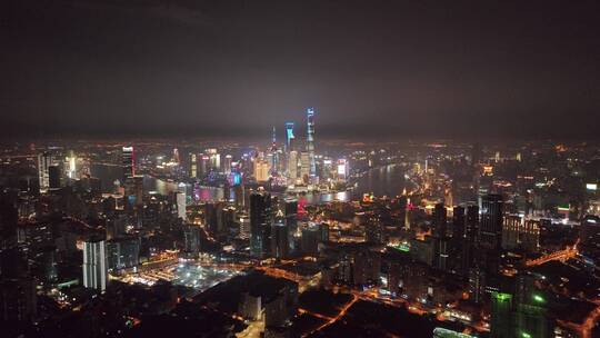 上海黄浦江夜景全景