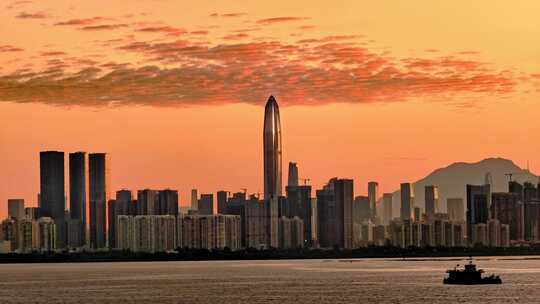 深圳湾日出剧场朝霞