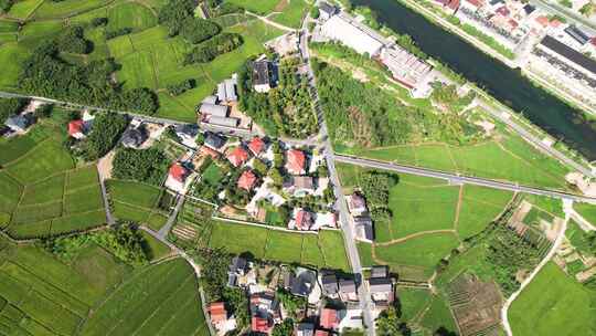 杭州余杭乡村道路风景航拍