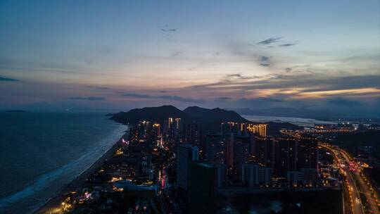 汕尾金町湾夜景延时