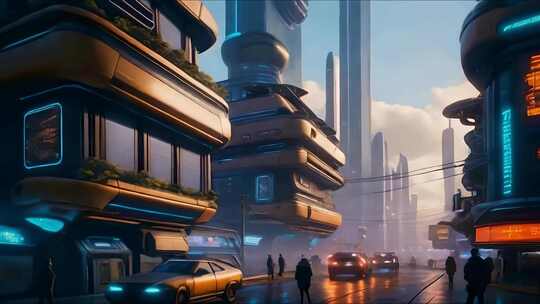 元宇宙赛博朋克科幻未来城市