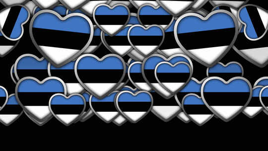 心形爱沙尼亚国旗