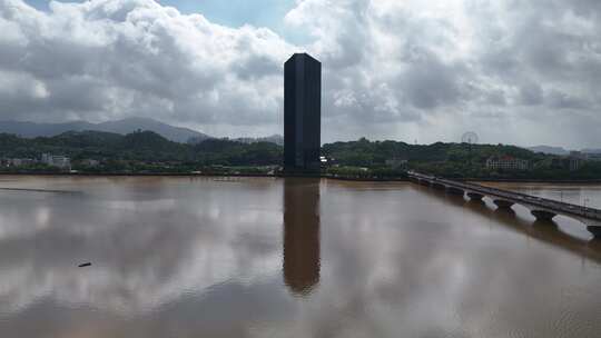 广东潮州外滩新天地购物中心航拍