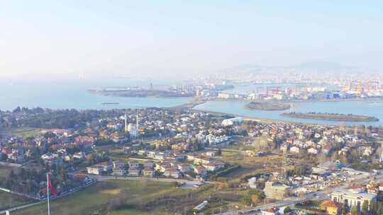 伊斯坦布尔马尔泰佩博斯普鲁斯海峡鸟瞰图
