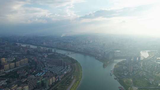 湖南省衡阳市湘江石鼓书院城市航拍4k