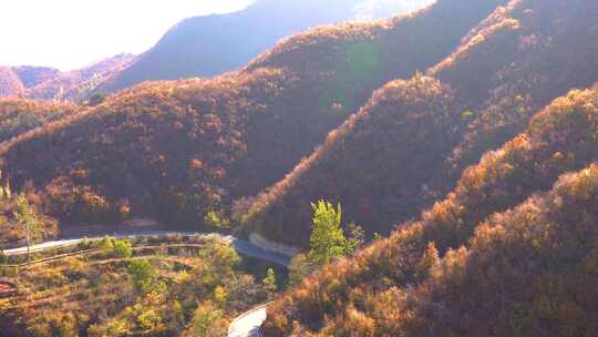 太行山脉秋天自然风景天空秋景