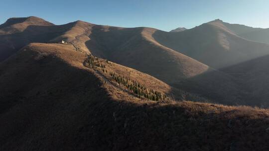 自然风光视频中国西部逆光高原湖泊高山阳光