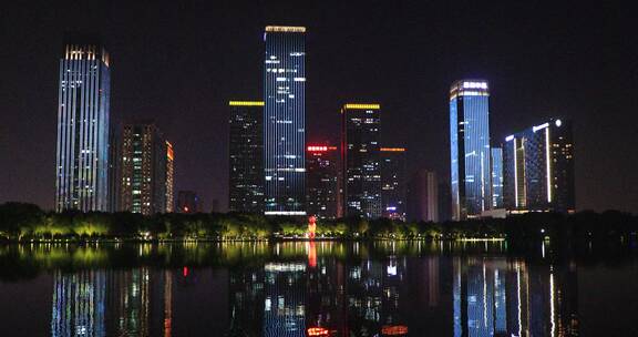 合肥天鹅湖夜景