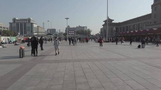 北京站广场4K实拍