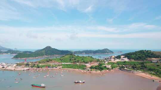 福建宁德霞浦花竹村渔港风景航拍