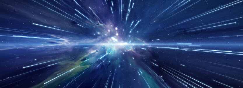 8k银河流星粒子穿梭背景