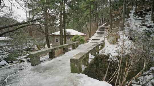 庐山冬天雪后风景