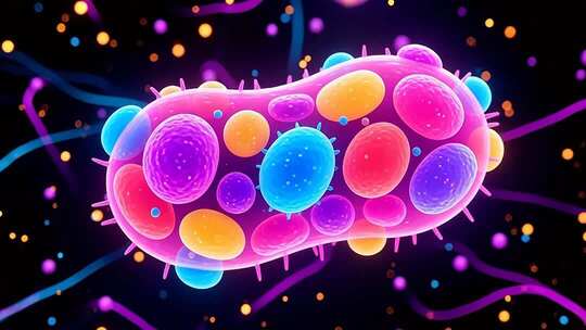 彩色细菌3D渲染素材